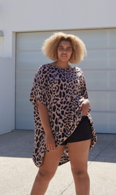 Kiik Drop Back Leopard Top