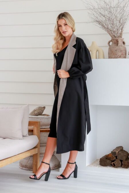 Checkered Trench Coat