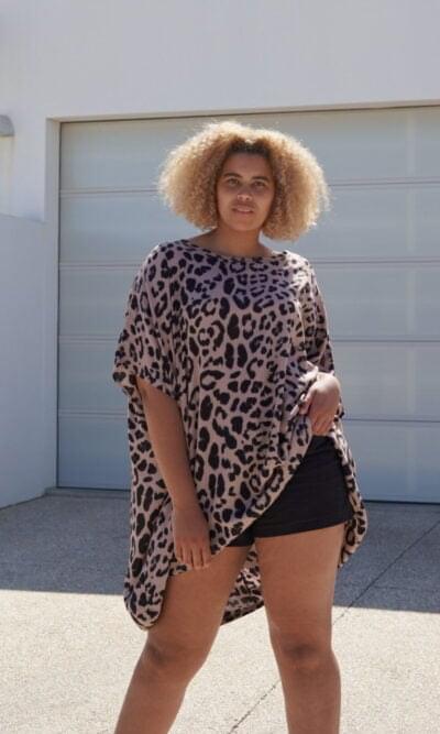 Kiik Drop Back Leopard Top
